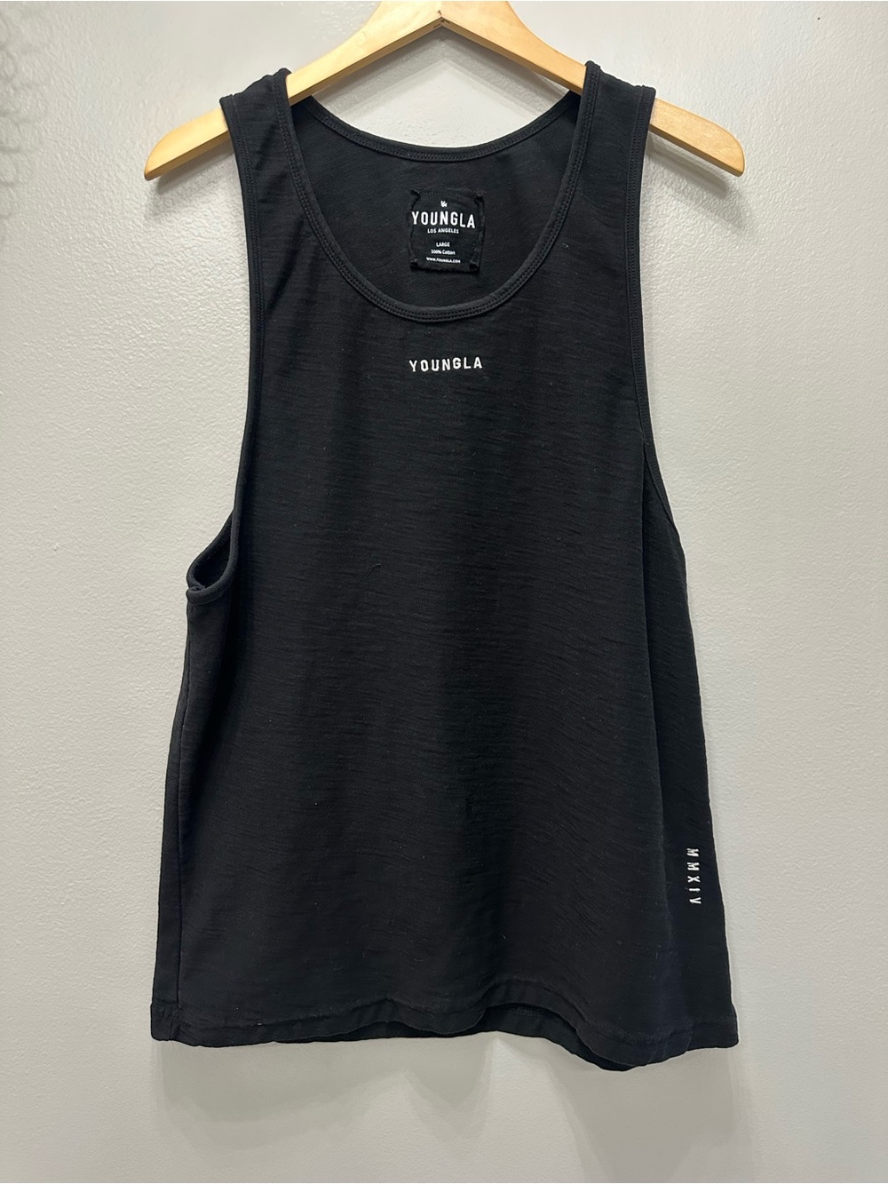 YOUNGLA Men’s Black Muscle Tank Top